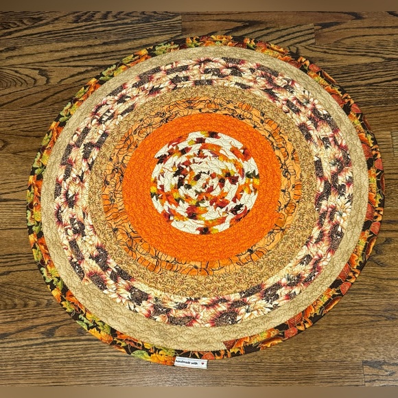 New handmade Round Fall Autumn Jelly Roll Rug - Picture 2 of 7